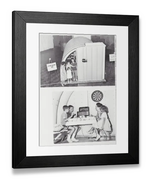 Framed Print : Families in Underground Fallout Shelter Framed Print : Families in Underground Fallout Shelter