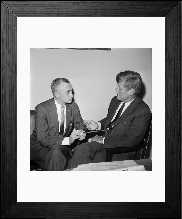 Framed Print : Senator Kennedy Meeting with Labor Leader Framed Print : Senator Kennedy Meeting with Labor Leader