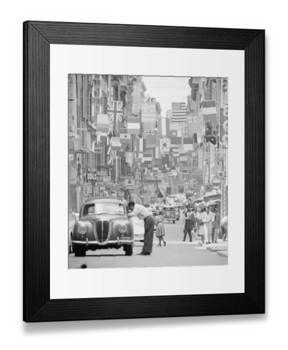 Framed Print : Downtown Rome Street Decorated with Flags Framed Print : Downtown Rome Street Decorated with Flags