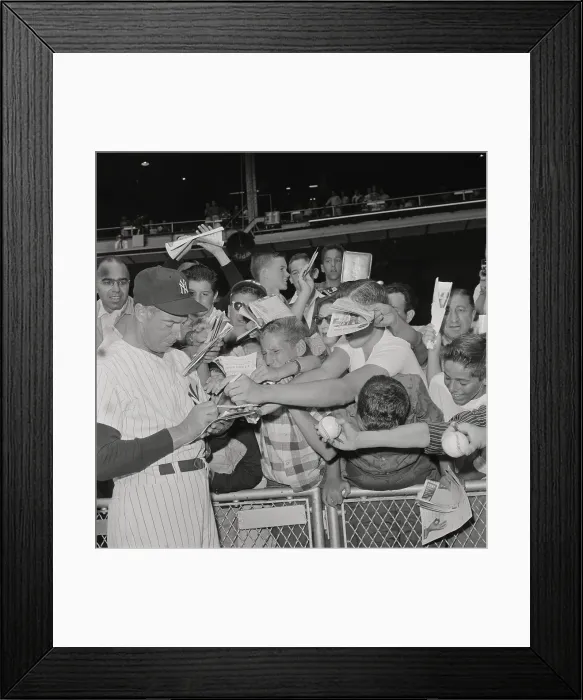 Framed Print : Joe DiMaggio Signing Autographs Framed Print : Joe DiMaggio Signing Autographs