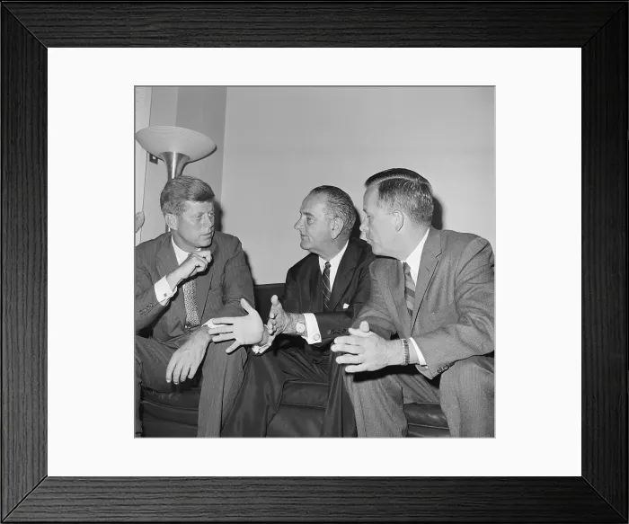 Framed Print : Presidential Candidate John Kennedy in Meeting Framed Print : Presidential Candidate John Kennedy in Meeting
