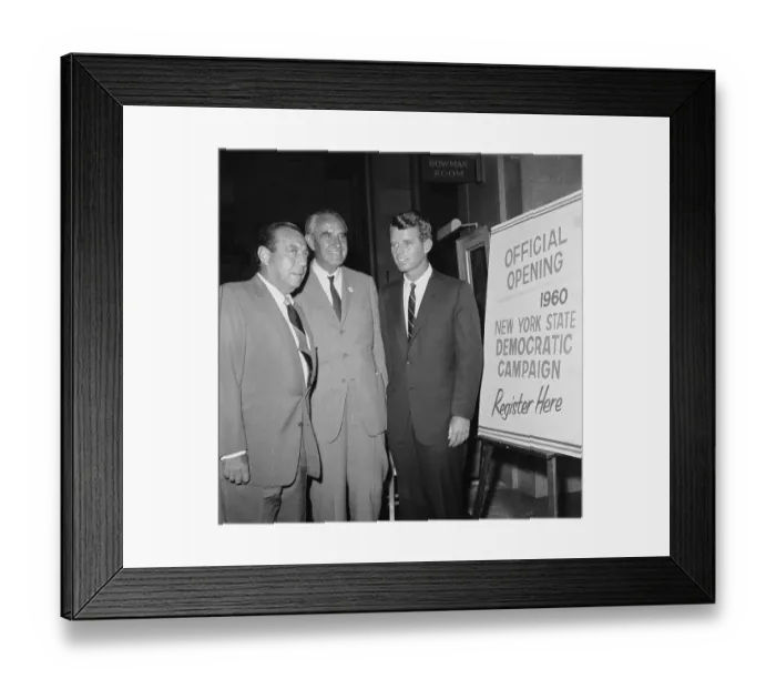 Framed Print : Robert F. Wagner, Robert F. Kennedy and W. Averell Harriman (l to r) Standing Next to a Campaign Sign Framed Print : Robert F. Wagner, Robert F. Kennedy and W. Averell Harriman (l to r) Standing Next to a Campaign Sign