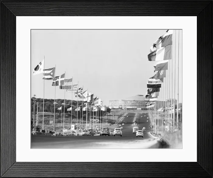 Framed Print : Flags Waving Along Via Olympica in Rome