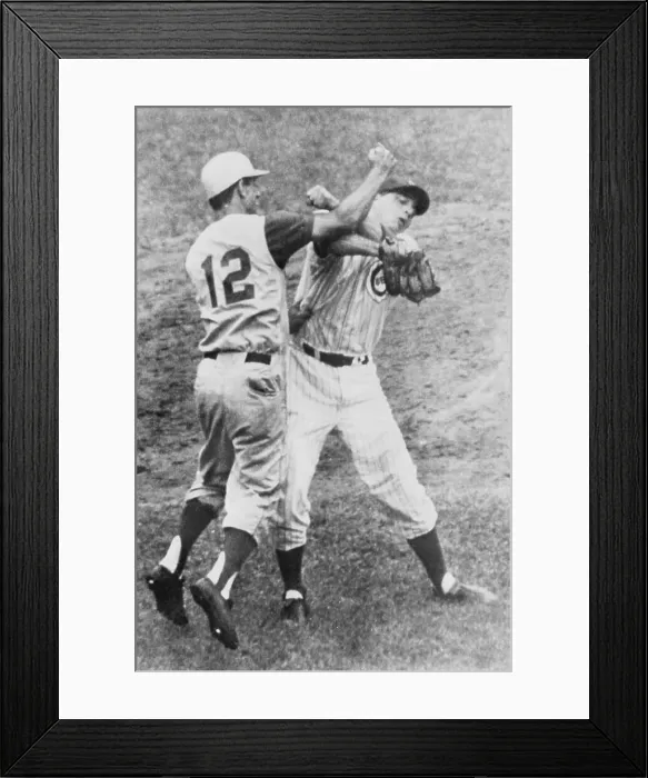 Framed Print : Billy Martin Punching Jim Brewer