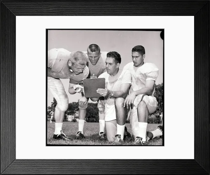 Framed Print : Coach Otto Graham Talking to Players Framed Print : Coach Otto Graham Talking to Players