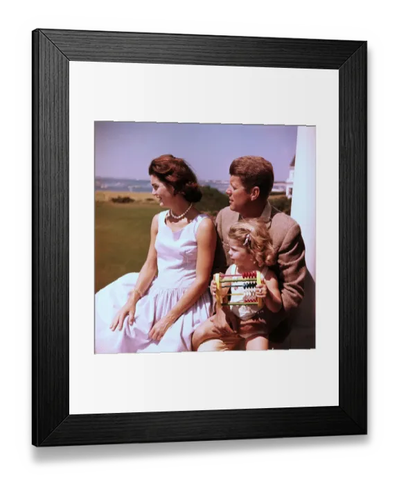 Framed Print : John F. Kennedy with His Wife and Daughter Framed Print : John F. Kennedy with His Wife and Daughter