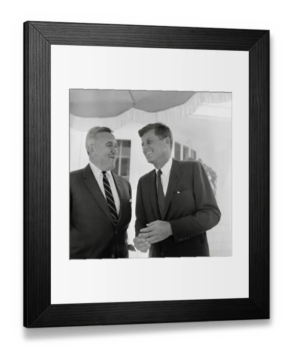Framed Print : John Kennedy Smiling with Chester Bowles Framed Print : John Kennedy Smiling with Chester Bowles
