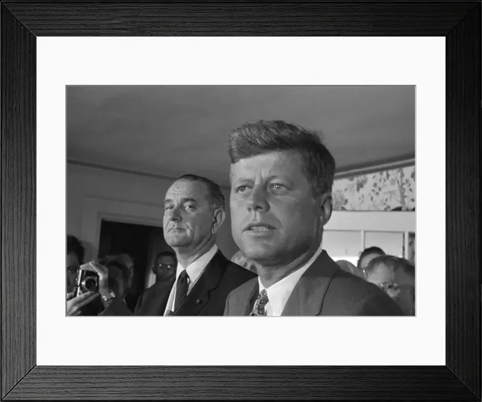 Framed Print : John Kennedy Campaigning with Lyndon Johnson Framed Print : John Kennedy Campaigning with Lyndon Johnson
