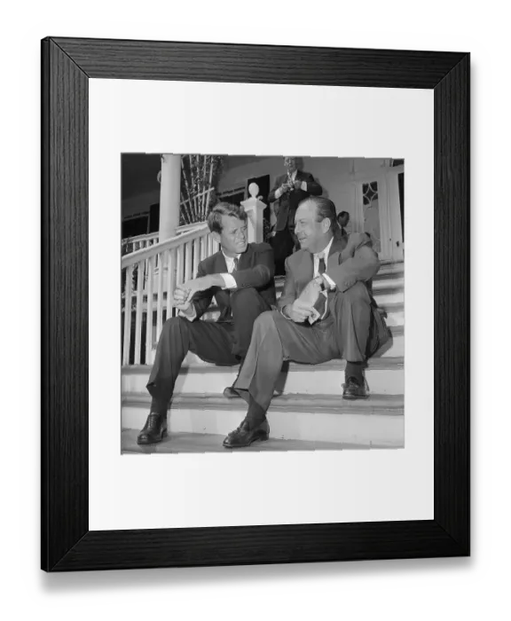 Framed Print : Robert Kennedy Talking to Robert Wagner