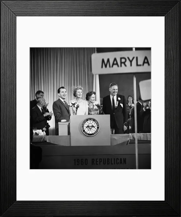 Framed Print : Richard Nixon & Henry C Lodge W / Wives Framed Print : Richard Nixon & Henry C Lodge W / Wives