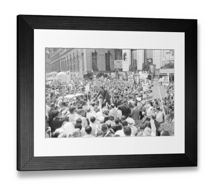 Framed Print : Vice President Nixon Greeting Crowd Framed Print : Vice President Nixon Greeting Crowd