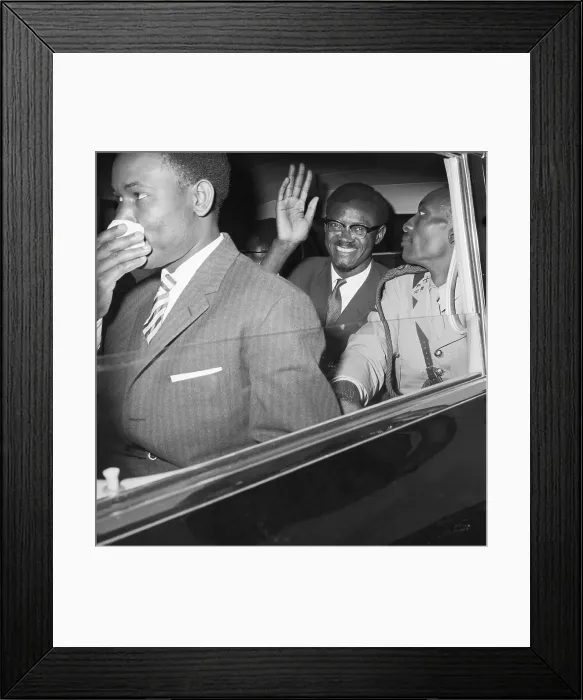 Framed Print : Premier Patrice Lumumba Smiling In Auto Framed Print : Premier Patrice Lumumba Smiling In Auto