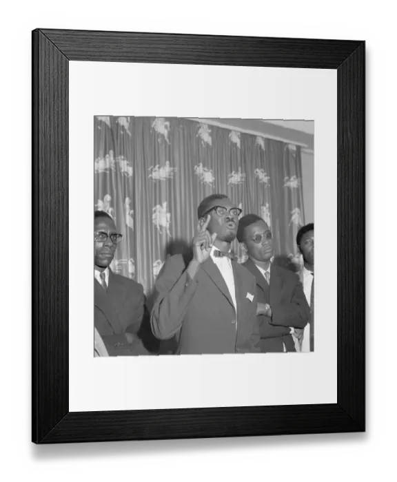 Framed Print : Patrice Lumumba Points During Speech Framed Print : Patrice Lumumba Points During Speech