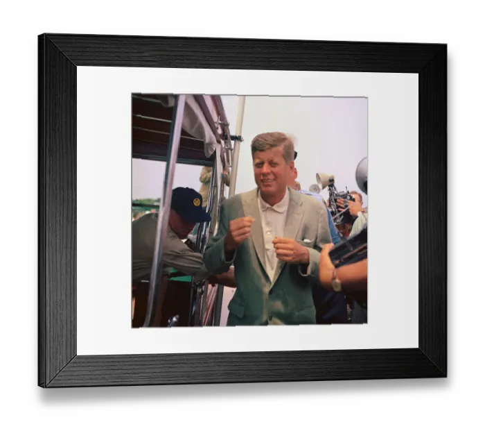 Framed Print : John F. Kennedy Pausing for Press Before Yachting Framed Print : John F. Kennedy Pausing for Press Before Yachting