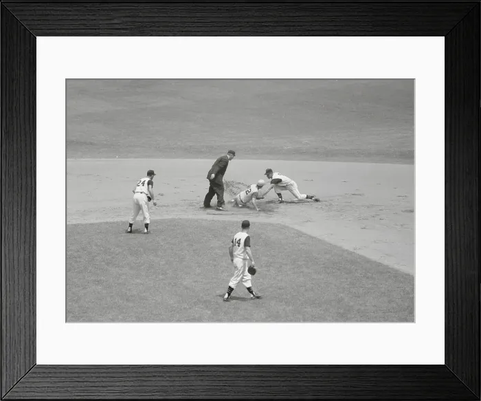 Framed Print : Billy Martin and Bill Mazeroski Playing Baseball Framed Print : Billy Martin and Bill Mazeroski Playing Baseball