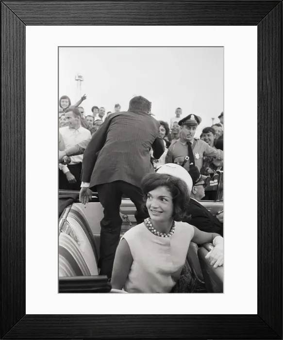Framed Print : Jackie Kennedy and John F. Kennedy With Supporters Framed Print : Jackie Kennedy and John F. Kennedy With Supporters