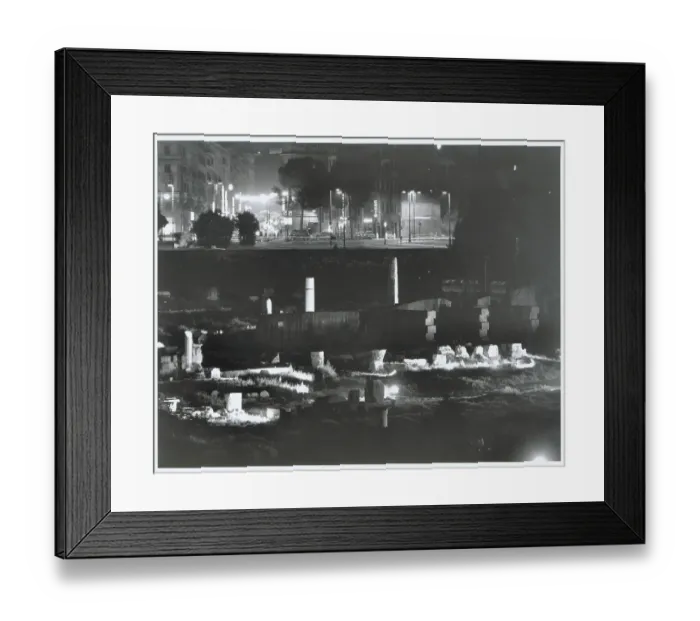 Framed Print : Graveyard Underneath Street Scene at Night