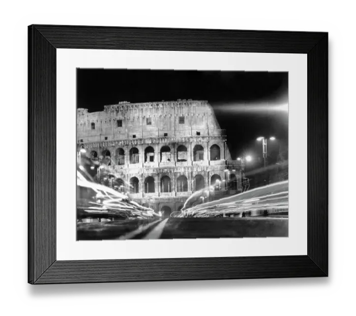 Framed Print : Darkness and Streaks of Light on Exterior of a Colosseum Framed Print : Darkness and Streaks of Light on Exterior of a Colosseum