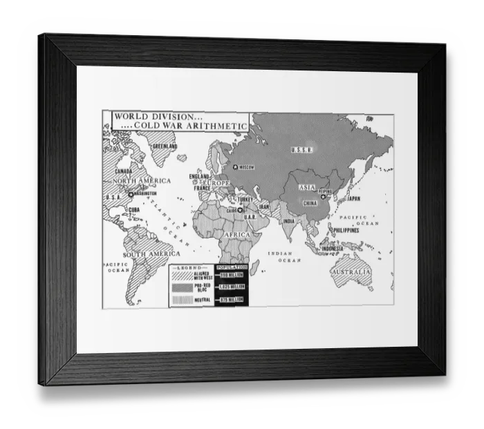 Framed Print : Map Showing Western Powers Framed Print : Map Showing Western Powers