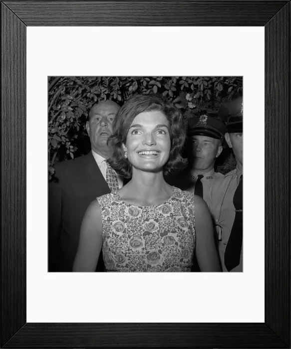 Framed Print : Close up Portrait of Jacqueline Kennedy Smiling Framed Print : Close up Portrait of Jacqueline Kennedy Smiling