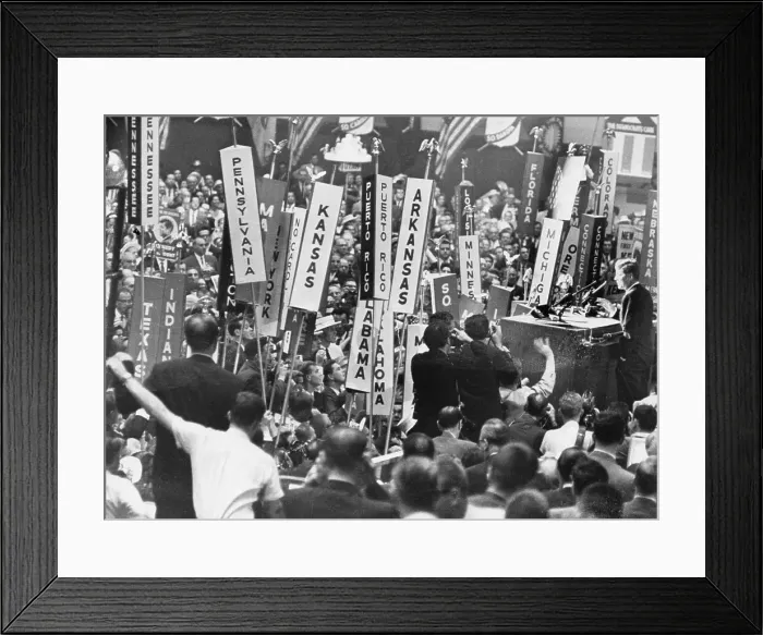 Framed Print : John F. Kennedy at Democratic National Convention, 1960 Framed Print : John F. Kennedy at Democratic National Convention, 1960