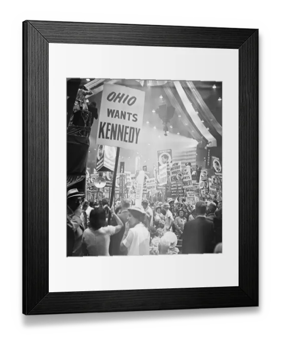 Framed Print : Democratic National Convention Floor with Signs Framed Print : Democratic National Convention Floor with Signs