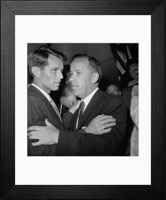 Framed Print : Robert Kennedy Embracing Henry Jackson Framed Print : Robert Kennedy Embracing Henry Jackson