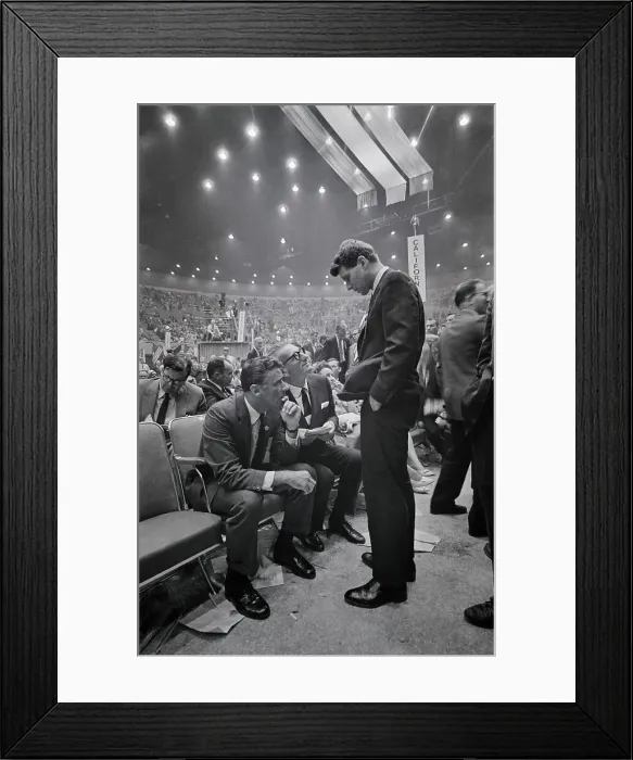 Framed Print : Robert Kennedy Conversing at California Presidential Convention Framed Print : Robert Kennedy Conversing at California Presidential Convention
