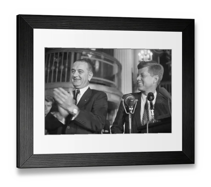Framed Print : Lyndon Johnson Clapping For John Kennedy Framed Print : Lyndon Johnson Clapping For John Kennedy