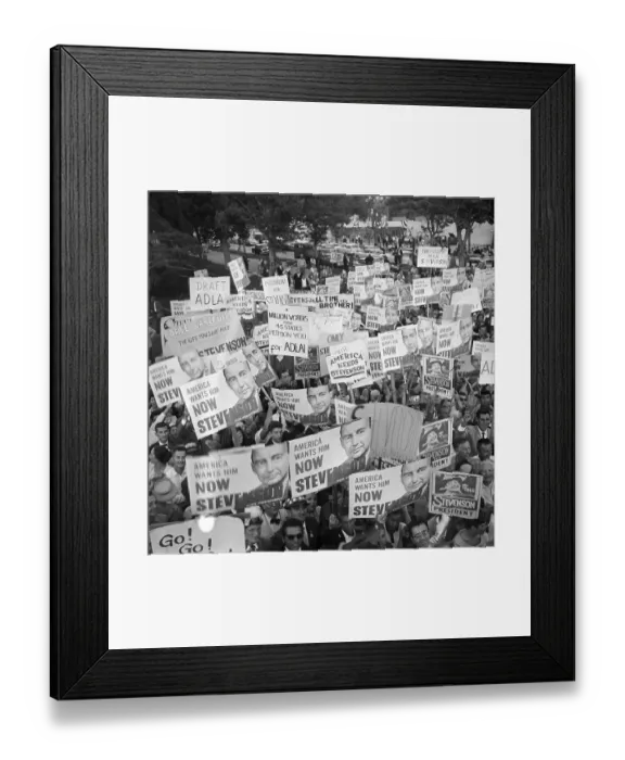 Framed Print : Adlai Stevenson Placards at Convention Framed Print : Adlai Stevenson Placards at Convention