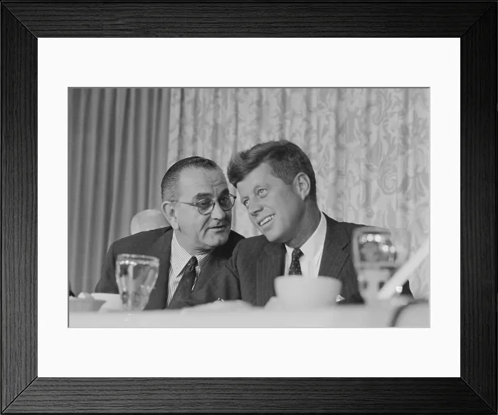 Framed Print : Lyndon Johnson Speaking to John Kennedy Framed Print : Lyndon Johnson Speaking to John Kennedy