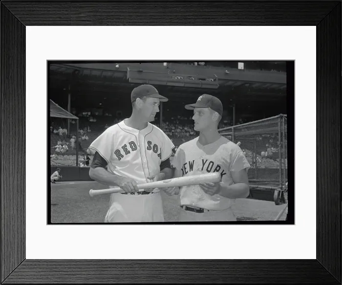 Framed Print : Ted Williams and Roger Maris with Baseball Bat
