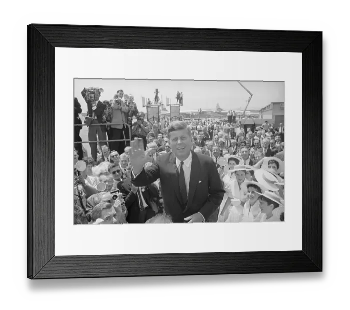 Framed Print : John F. Kennedy Greeting Crowd Framed Print : John F. Kennedy Greeting Crowd