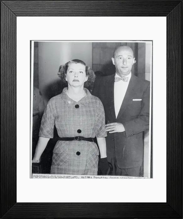 Framed Print : Actress Bette Davis Standing Alongside Her Lawyer During Hearing Framed Print : Actress Bette Davis Standing Alongside Her Lawyer During Hearing