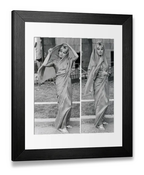 Framed Print : Brigitte Bardot Wearing Indian Attire Framed Print : Brigitte Bardot Wearing Indian Attire