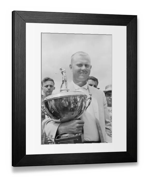 Framed Print : Jack Nicklaus Holding a Trophy