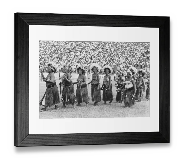 Framed Print : Congolese Women Dancers Enter Stadium Framed Print : Congolese Women Dancers Enter Stadium