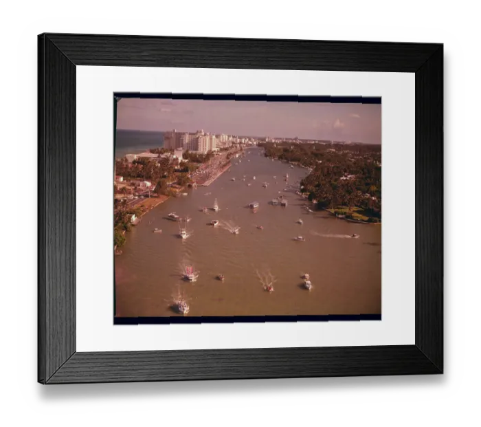 Framed Print : Travelers by Boats near Miami Hotel Site Framed Print : Travelers by Boats near Miami Hotel Site