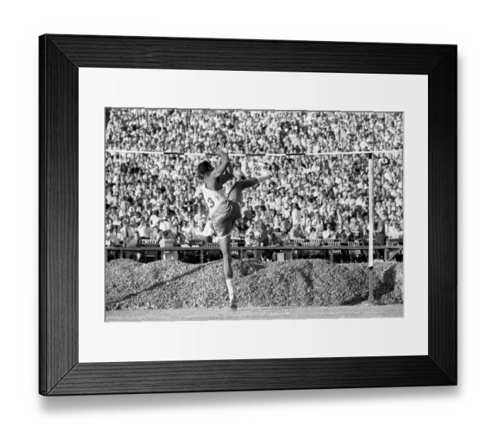 Framed Print : John Thomas Breaks the High Jump Record
