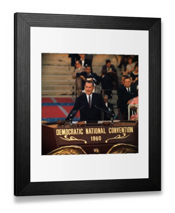 Framed Print : Senator Lyndon B. Johnson Speaking at Convention Podium Framed Print : Senator Lyndon B. Johnson Speaking at Convention Podium