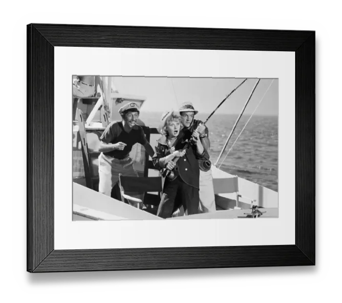 Framed Print : Lucille Ball Holding a Fishing Pole Framed Print : Lucille Ball Holding a Fishing Pole