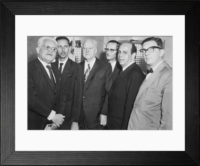 Framed Print : H.L. Hunt with Brazilian Journalists Framed Print : H.L. Hunt with Brazilian Journalists