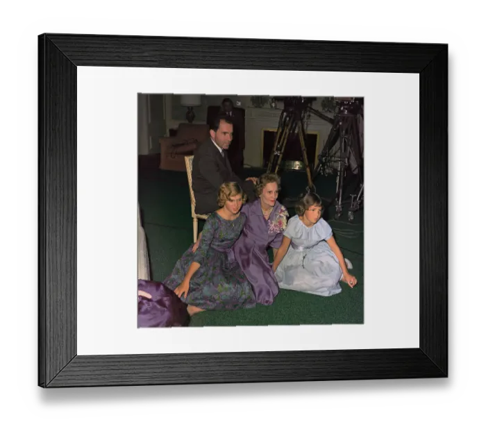 Framed Print : Richard and Pat Nixon with Daughters on Convention Set Framed Print : Richard and Pat Nixon with Daughters on Convention Set