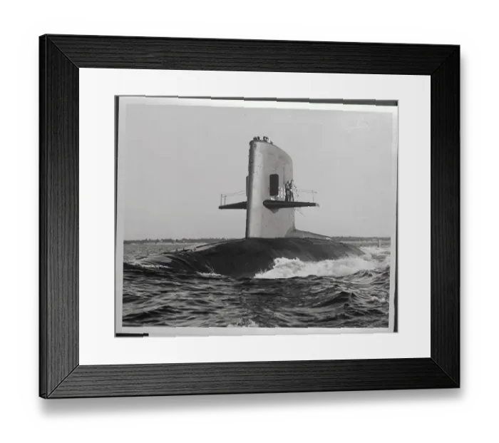 Framed Print : Power Experts Standing on Submarine