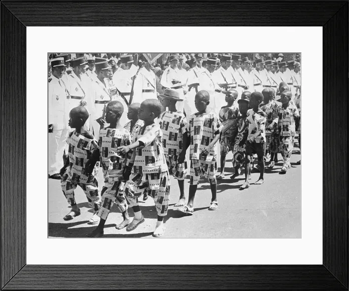 Framed Print : Children Marching in Independence Day Parade Framed Print : Children Marching in Independence Day Parade