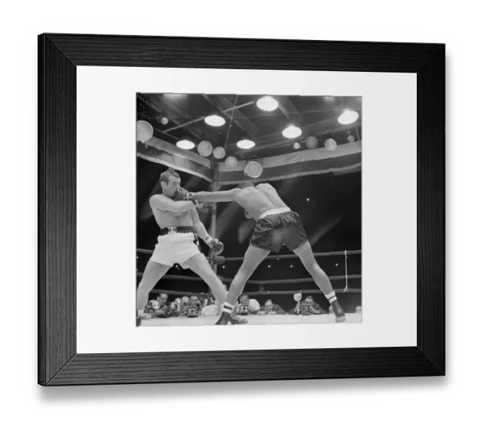 Framed Print : Floyd Patterson Hitting Ingemar Johansson Framed Print : Floyd Patterson Hitting Ingemar Johansson