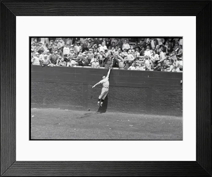 Framed Print : Roger Maris Jumping To Catch Home Run Framed Print : Roger Maris Jumping To Catch Home Run