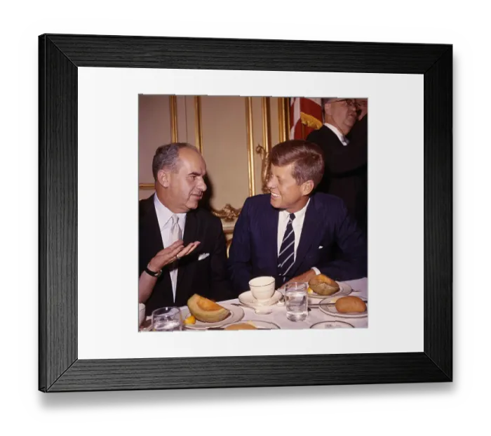 Framed Print : Senator John F. Kennedy Dining with New York Democrat Michael Prendergast Framed Print : Senator John F. Kennedy Dining with New York Democrat Michael Prendergast