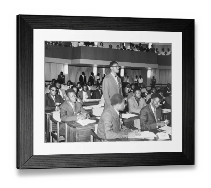 Framed Print : Patrice Lumumba Speaking In Parliament Framed Print : Patrice Lumumba Speaking In Parliament