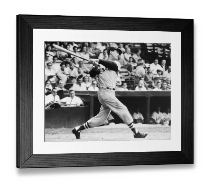 Framed Print : Ted Williams Hitting Home Run Framed Print : Ted Williams Hitting Home Run